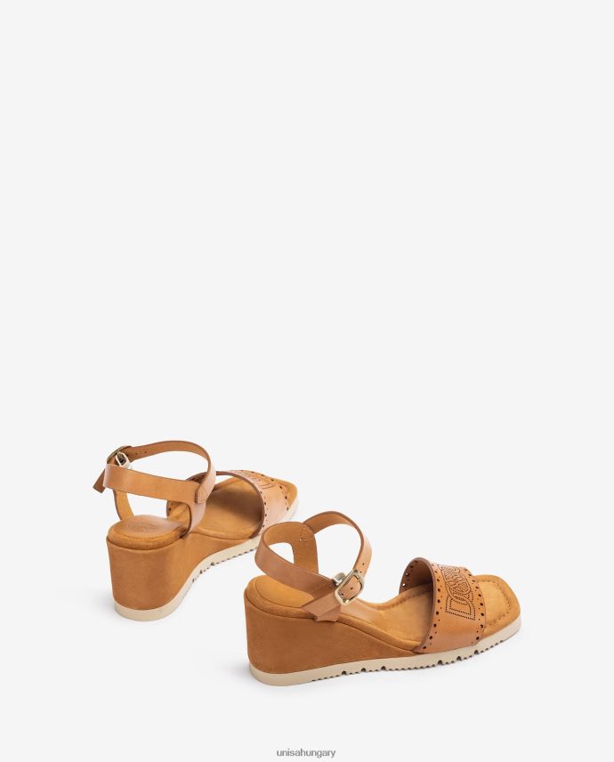 Unisa szandál dekoratív perforációkkal a vámpíron nők J4PJX0292 barna