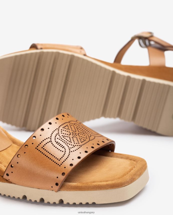 Unisa szandál dekoratív perforációkkal a vámpíron nők J4PJX0292 barna