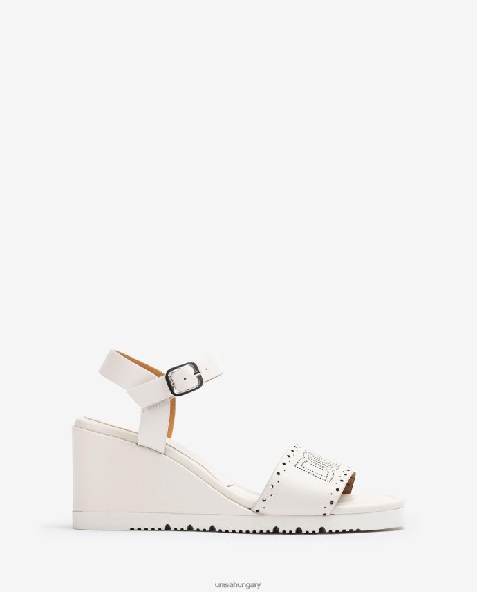 Unisa szandál dekoratív perforációkkal a vámpíron nők J4PJX0293 fehér