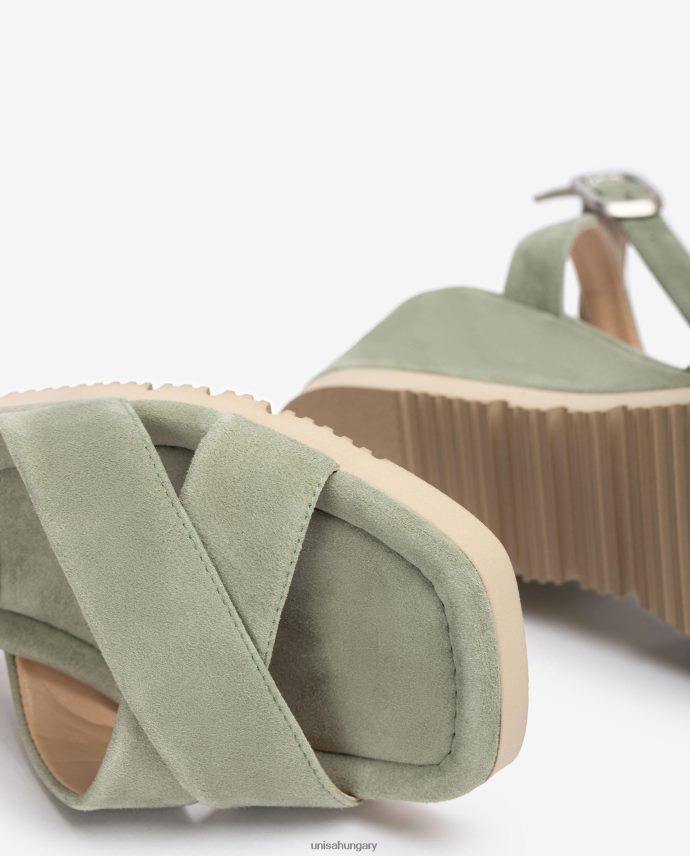 Unisa szandál éksarkú, párnázott talppal nők J4PJX0169 zöld