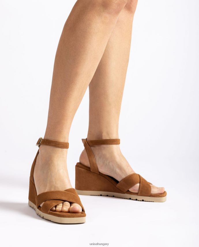 Unisa szandál éksarkú, párnázott talppal nők J4PJX0415 barna