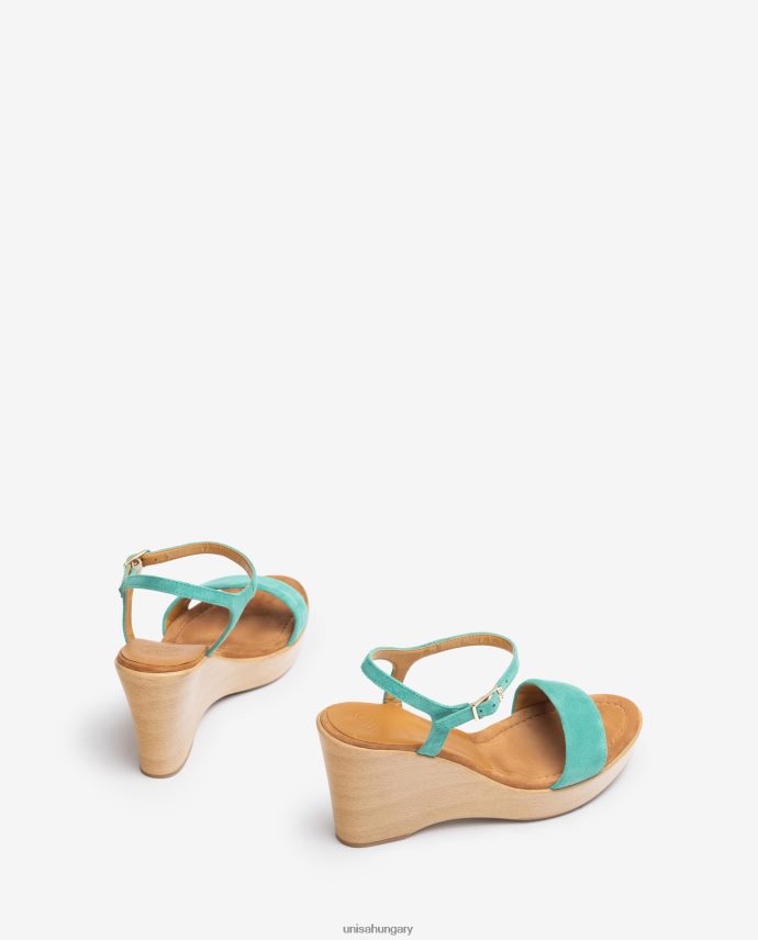 Unisa velúr szandál tömbbel nők J4PJX0247 zöld