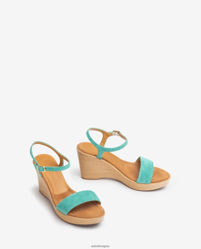Unisa velúr szandál tömbbel nők J4PJX0247 zöld