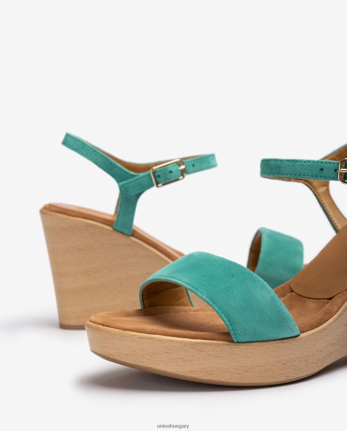 Unisa velúr szandál tömbbel nők J4PJX0247 zöld