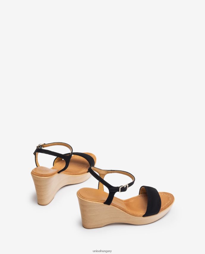 Unisa velúr szandál tömbbel nők J4PJX0248 fekete