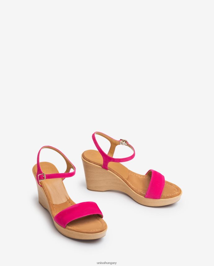 Unisa velúr szandál tömbbel nők J4PJX0249 rózsaszín