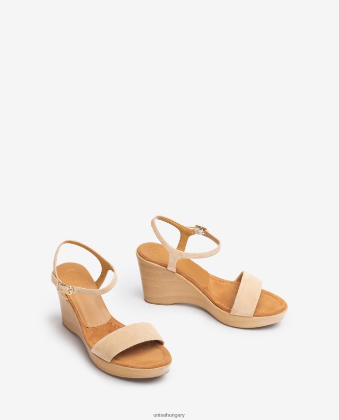 Unisa velúr szandál tömbbel nők J4PJX0251 bézs