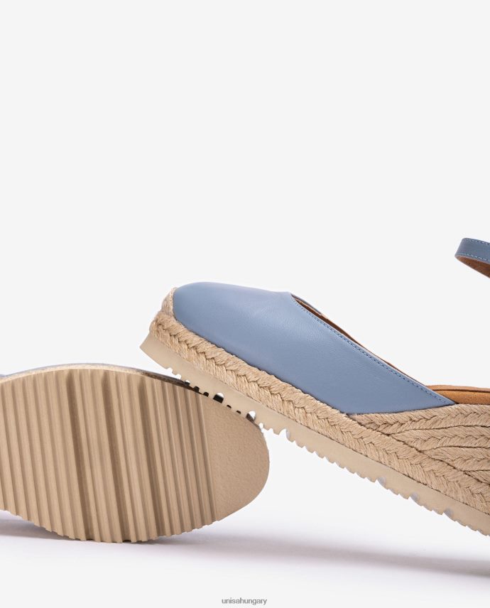 Unisa bőr d\'orsay bokapántos espadrille nők J4PJX0737 kék