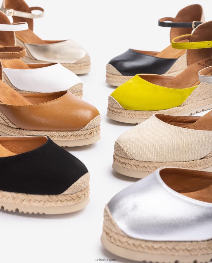 Unisa bőr d\'orsay bokapántos espadrille nők J4PJX0764 barna
