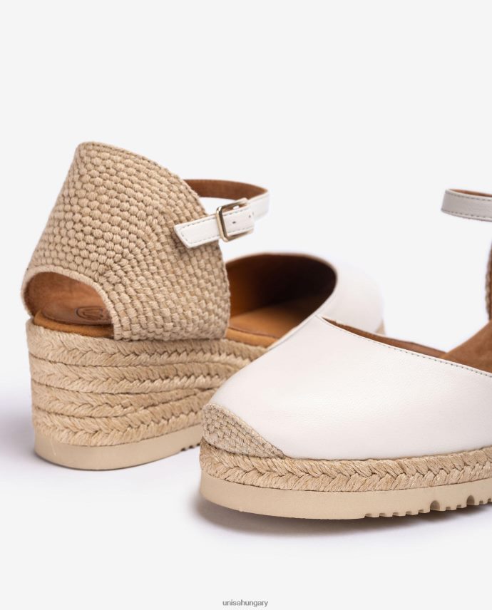 Unisa bőr d\'orsay bokapántos espadrille nők J4PJX0765 fehér