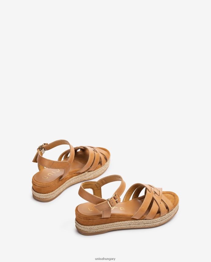 Unisa bőr szandál fém csattal nők J4PJX0427 barna