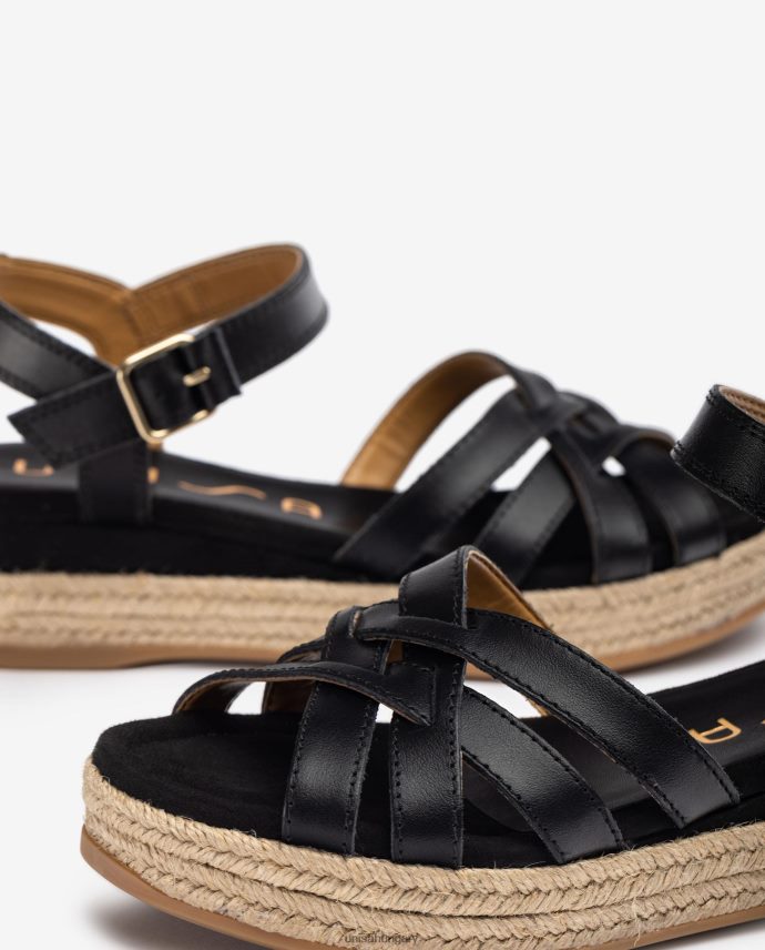 Unisa bőr szandál fém csattal nők J4PJX0428 fekete