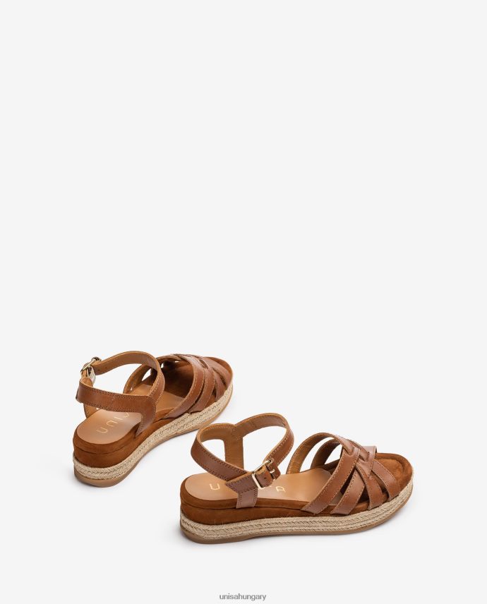 Unisa bőr szandál fém csattal nők J4PJX0429 barna