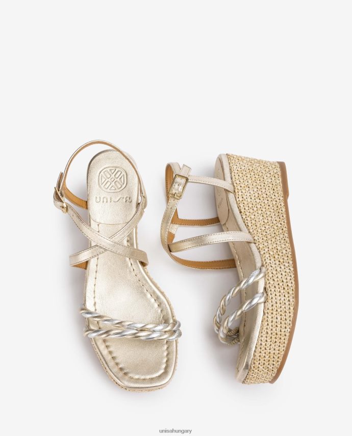 Unisa blokksarkú és spirális pántokkal ellátott szandál nők J4PJX0160 divat