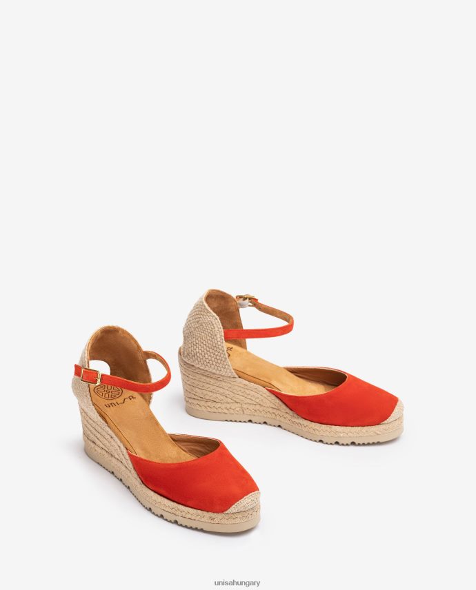 Unisa d\'orsay bokapántos espadrill velúrból nők J4PJX0710 piros