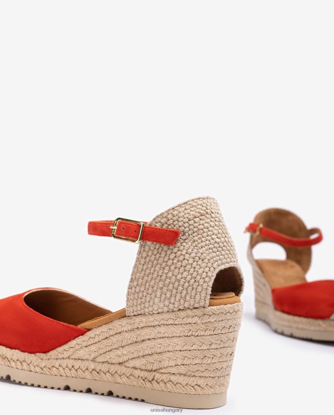 Unisa d\'orsay bokapántos espadrill velúrból nők J4PJX0710 piros