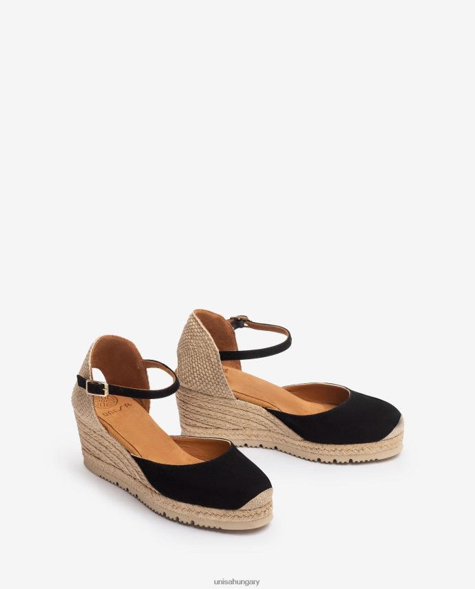 Unisa d\'orsay bokapántos espadrill velúrból nők J4PJX0727 fekete