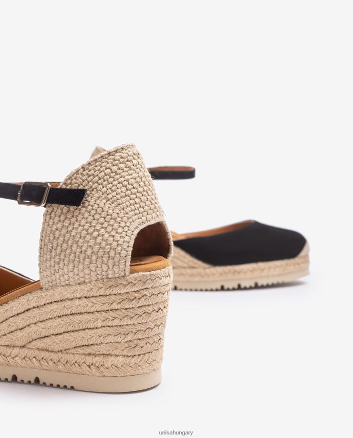 Unisa d\'orsay bokapántos espadrill velúrból nők J4PJX0727 fekete