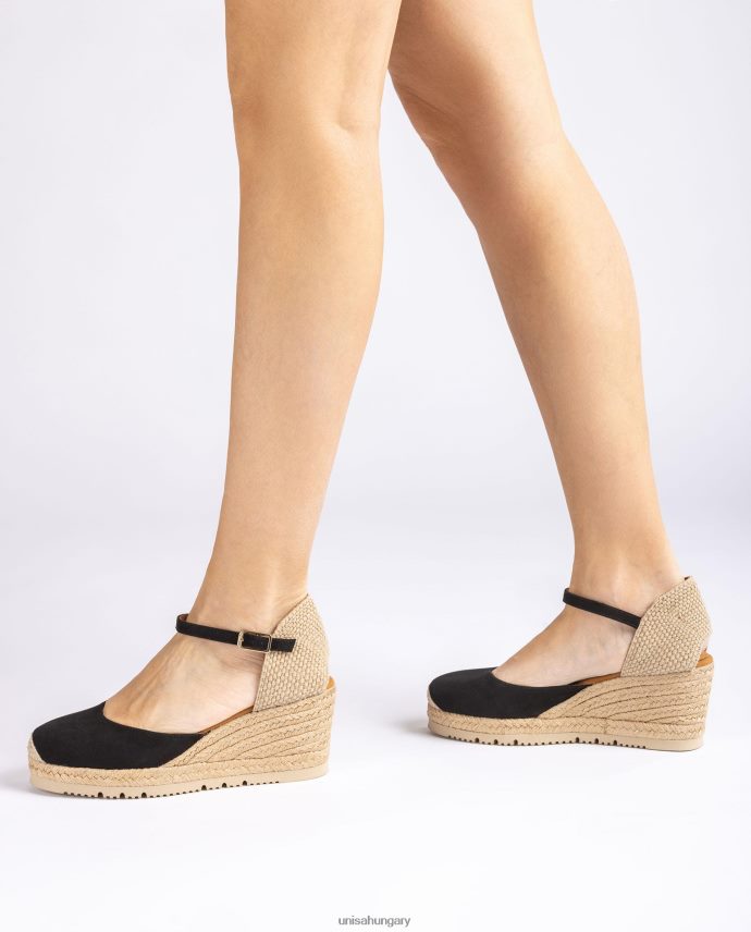 Unisa d\'orsay bokapántos espadrill velúrból nők J4PJX0727 fekete