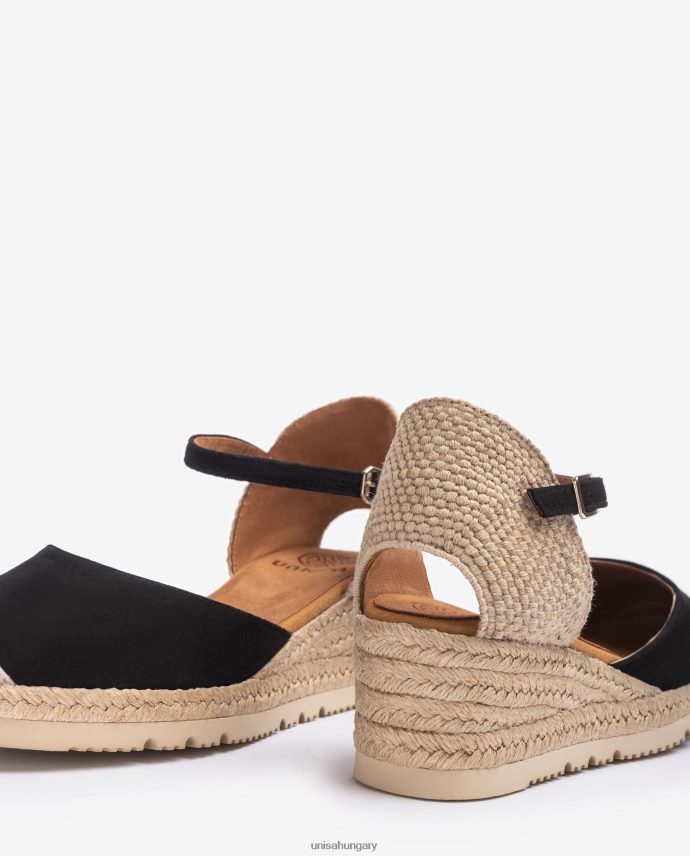 Unisa d\'orsay bokapántos espadrill velúrból nők J4PJX0758 fekete