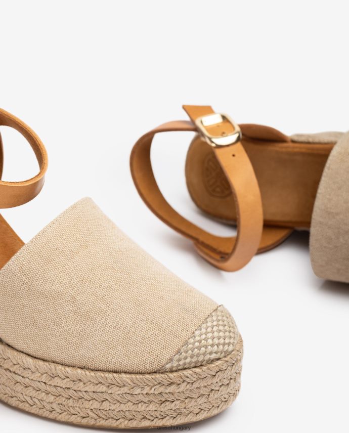 Unisa espadrill ecolino-ban készült nők J4PJX0755 bézs