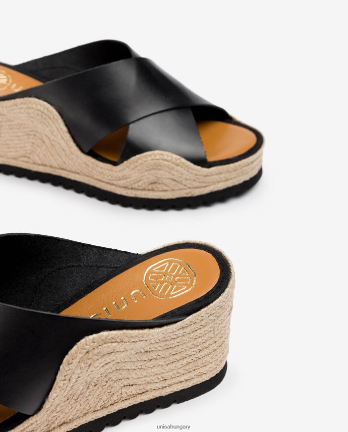 Unisa espadrill széles crossover pántokkal nők J4PJX0696 fekete