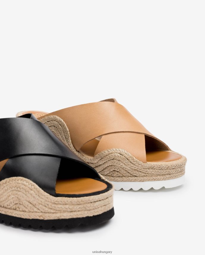 Unisa espadrill széles crossover pántokkal nők J4PJX0696 fekete