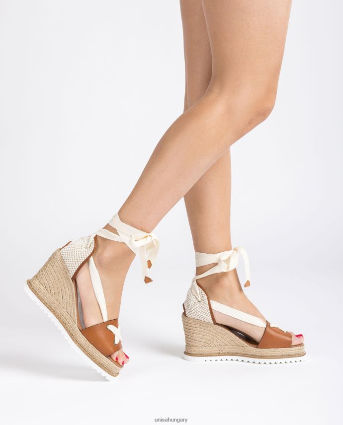 Unisa espadrille a bokánál csomózott nők J4PJX0692 barna