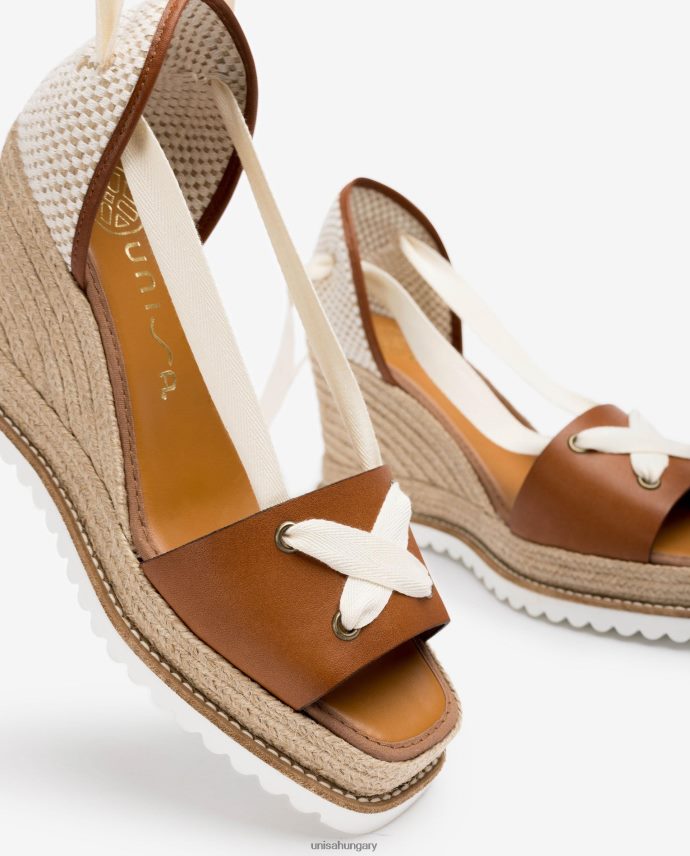 Unisa espadrille a bokánál csomózott nők J4PJX0692 barna