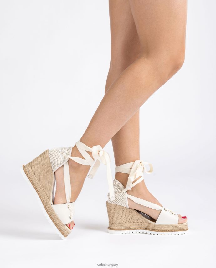 Unisa espadrille a bokánál csomózott nők J4PJX0693 fehér