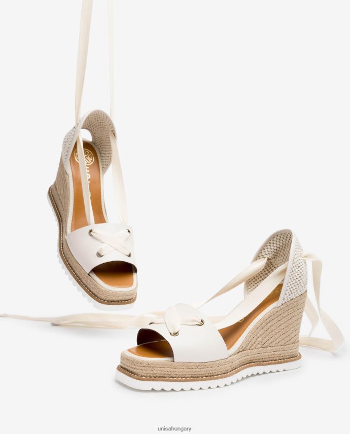 Unisa espadrille a bokánál csomózott nők J4PJX0693 fehér