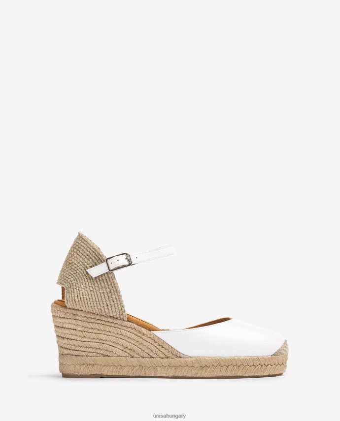 Unisa espadrille vamp-heel bőrből nők J4PJX0479 fehér