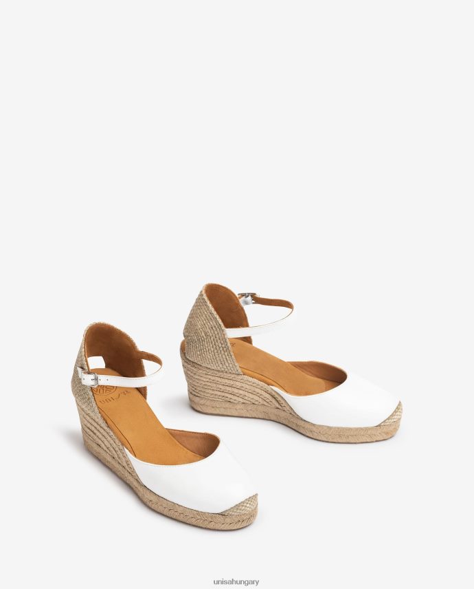 Unisa espadrille vamp-heel bőrből nők J4PJX0479 fehér