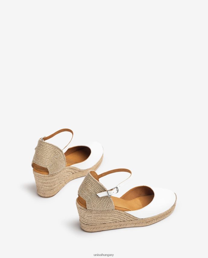 Unisa espadrille vamp-heel bőrből nők J4PJX0479 fehér