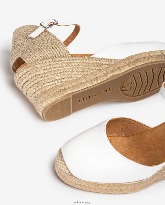 Unisa espadrille vamp-heel bőrből nők J4PJX0479 fehér