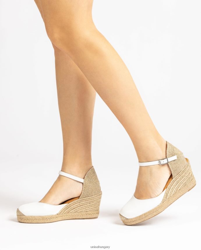 Unisa espadrille vamp-heel bőrből nők J4PJX0479 fehér
