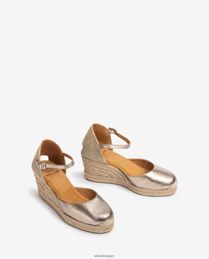 Unisa espadrille vamp-heel fémes felülettel nők J4PJX0785 divat