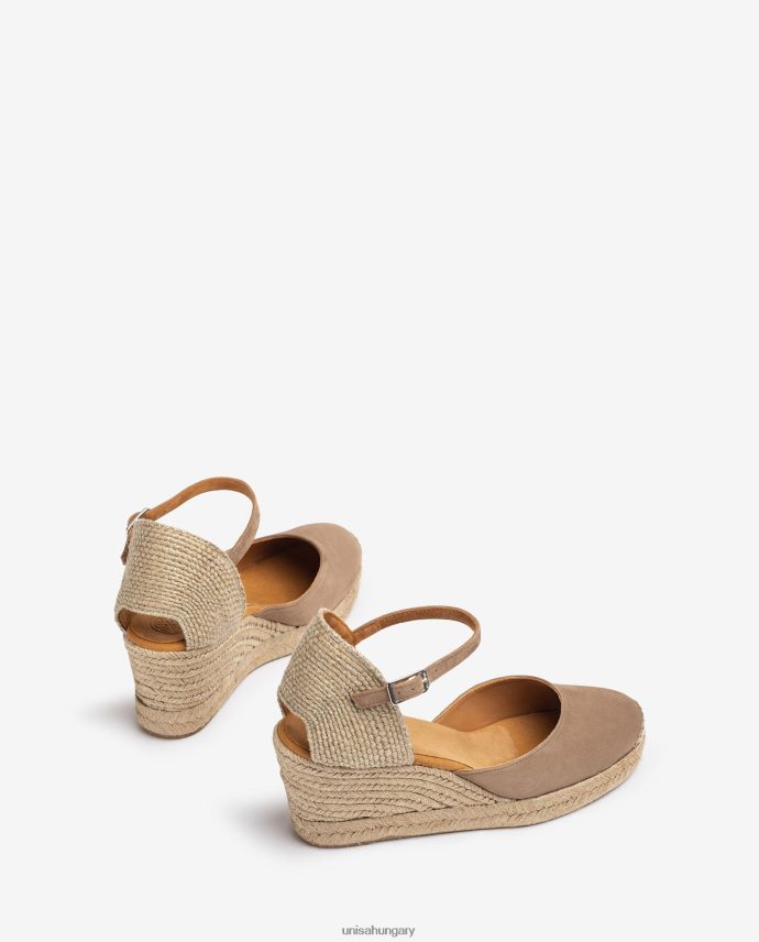 Unisa espadrille vamp-heel velúrból nők J4PJX0473 barna