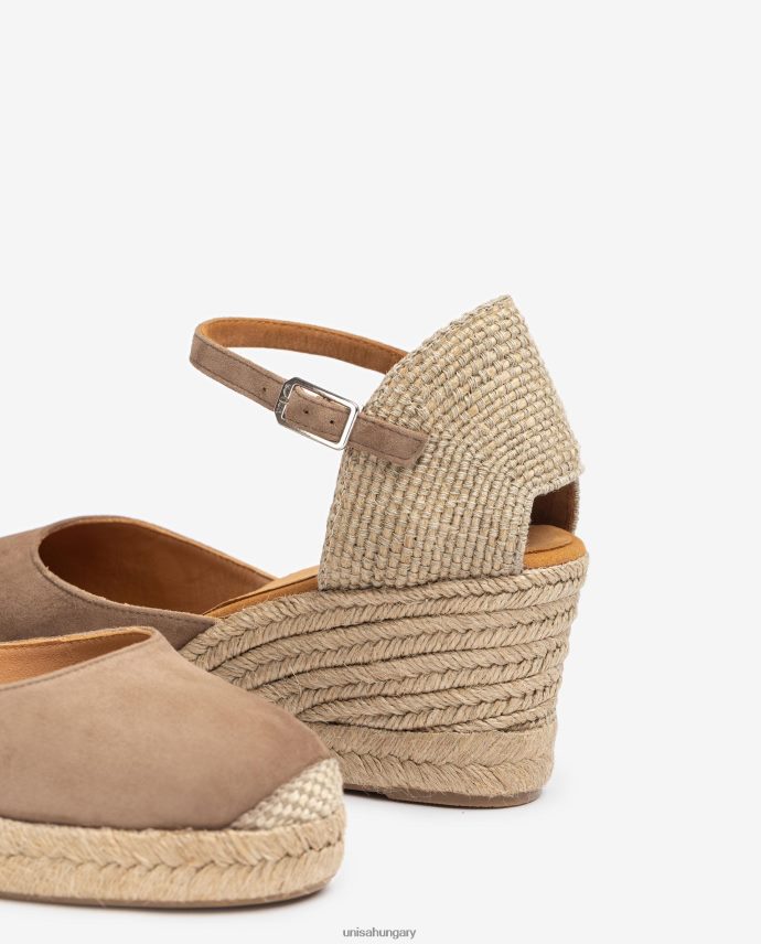 Unisa espadrille vamp-heel velúrból nők J4PJX0473 barna
