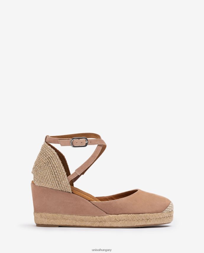 Unisa espadrille vamp-heel velúrból nők J4PJX0787 rózsaszín