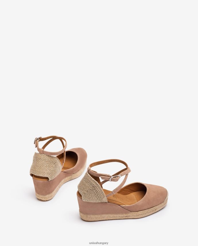 Unisa espadrille vamp-heel velúrból nők J4PJX0787 rózsaszín