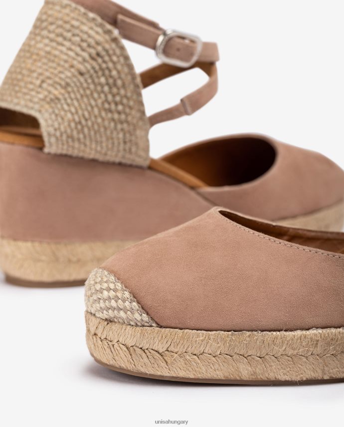 Unisa espadrille vamp-heel velúrból nők J4PJX0787 rózsaszín