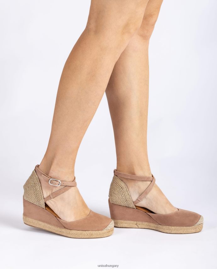Unisa espadrille vamp-heel velúrból nők J4PJX0787 rózsaszín