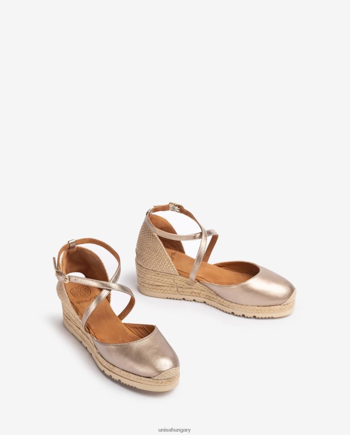 Unisa fém hatású bőr espadrill nők J4PJX0748 divat