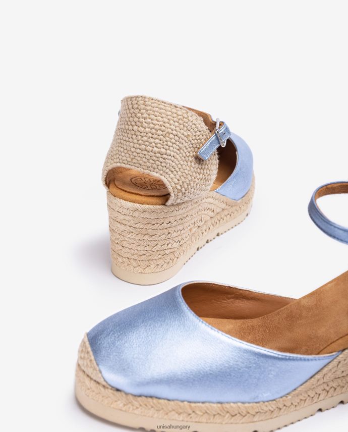 Unisa fémes hatású d\'orsay bokapánt espadrill nők J4PJX0714 kék