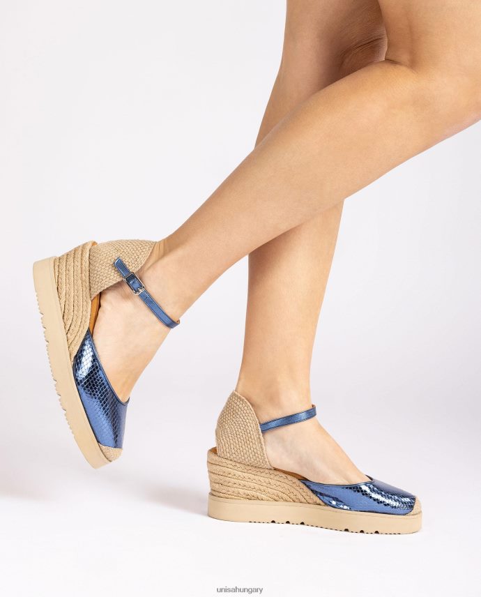 Unisa fémes hatású d\'orsay bokapánt espadrill nők J4PJX0715 kék