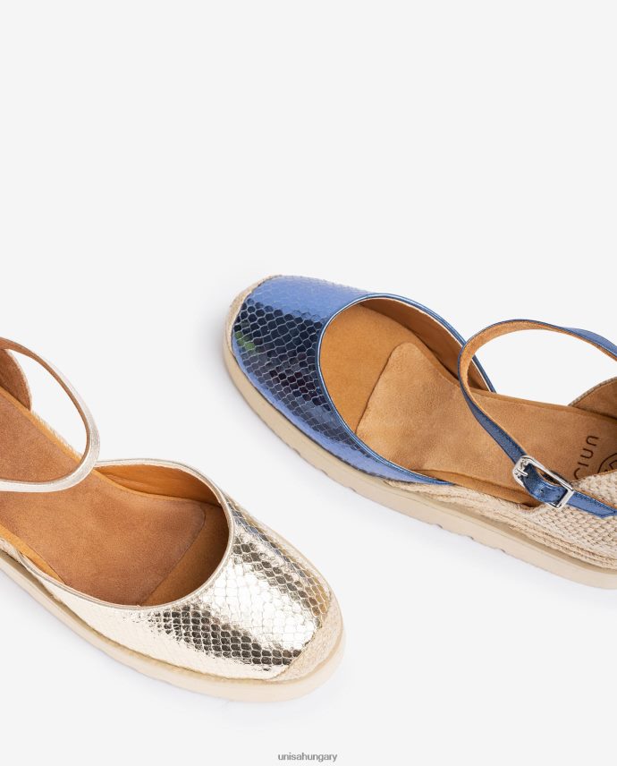 Unisa fémes hatású d\'orsay bokapánt espadrill nők J4PJX0715 kék