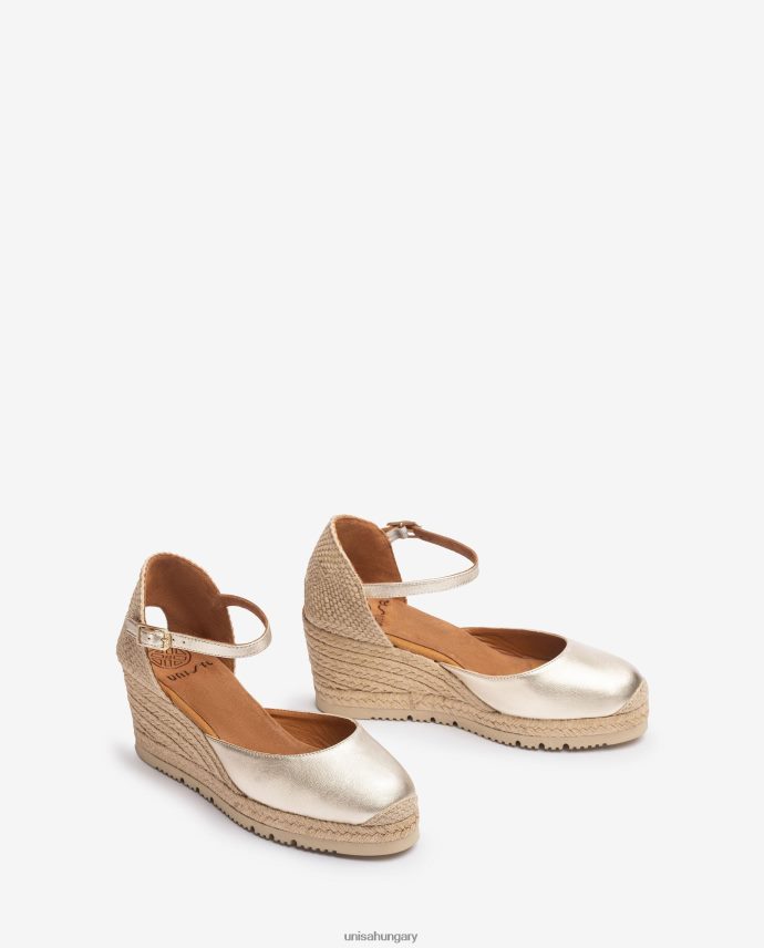 Unisa fémes hatású d\'orsay bokapánt espadrill nők J4PJX0732 Arany