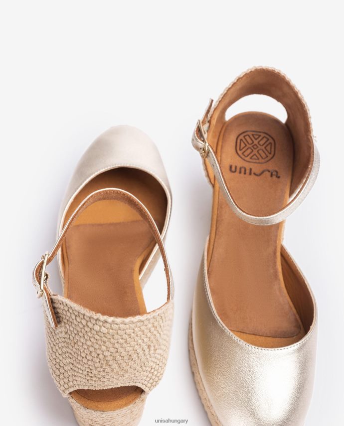 Unisa fémes hatású d\'orsay bokapánt espadrill nők J4PJX0732 Arany