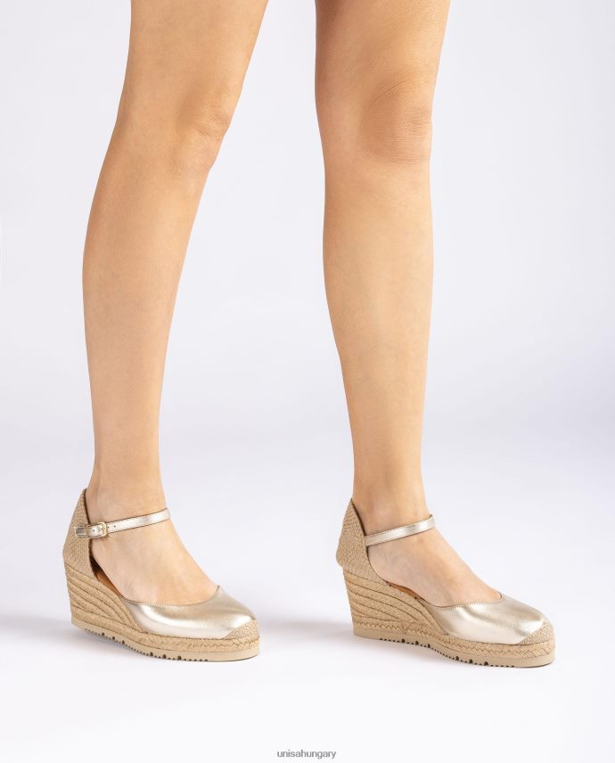Unisa fémes hatású d\'orsay bokapánt espadrill nők J4PJX0732 Arany